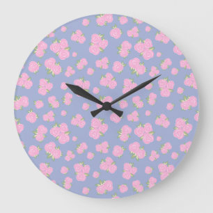 Romantic Antique Rose Design Large Clock