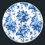Romantic Antique Vintage Roses-Blue on White Ceramic Knob<br><div class="desc">Elegant and classic antique vintage Delft blue roses on white background.</div>