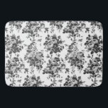 Romantic Antique Vintage Roses-Grey on White Bath Mat<br><div class="desc">Elegant seamless antique vintage monochrome grey roses on white background.</div>