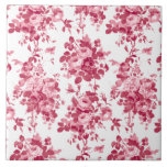 Romantic Antique Vintage Roses-Pink on White Tile<br><div class="desc">Elegant seamless antique vintage monochrome pink roses on white background.</div>