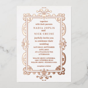 romantic art nouveau wedding rose gold
