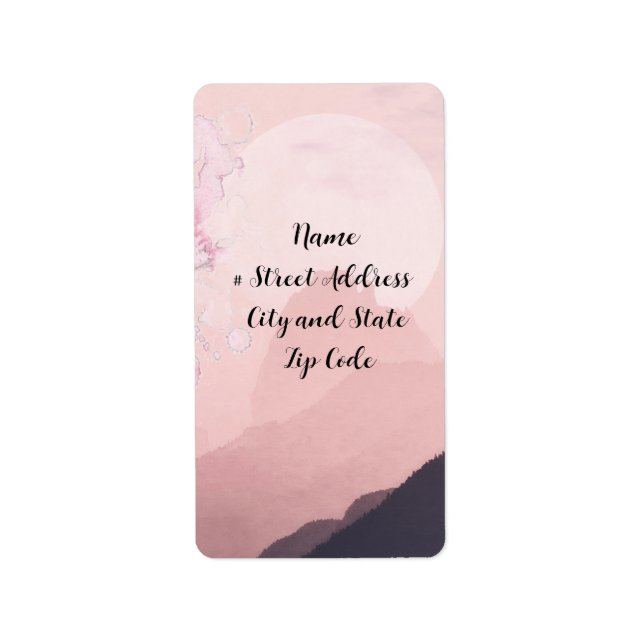 Romantic Atmospheric Mauve Mountain Mist at Sunset Label (Front)