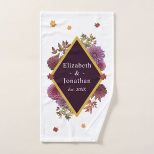 Romantic Autumn Dahlia Hand Towel