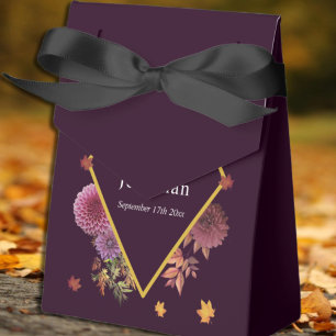 Romantic Autumn Dahlia Wedding Favor Box