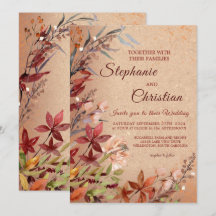 Romantic Autumn Floral Rustic Burgundy Wedding