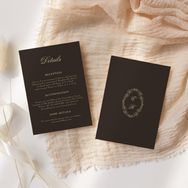 Romantic Baroque Ornate Frame Wedding Details Enclosure Card (Creator Uploaded)