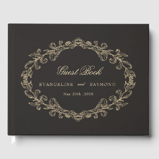 Romantic Baroque Ornate Frame Wedding Guest Book