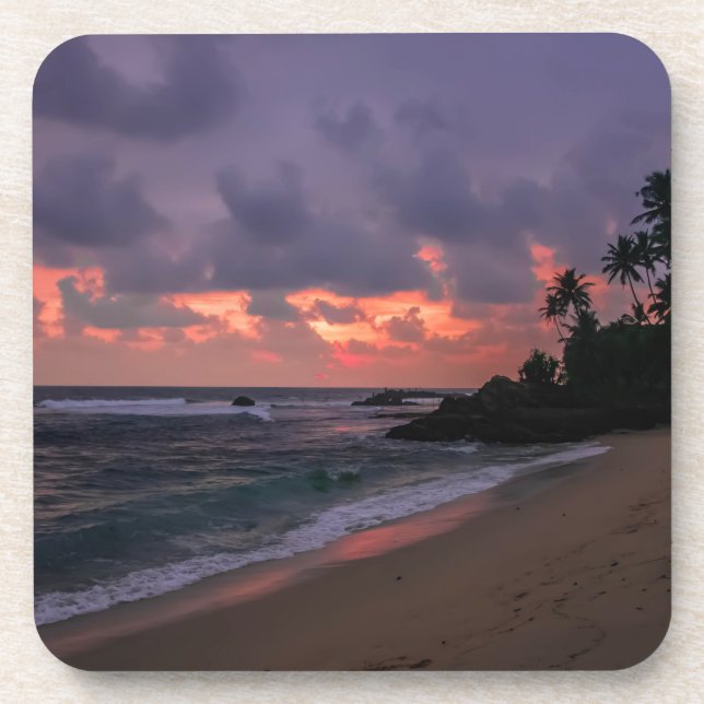 Romantic Beach at Dusk Coaster (Front)