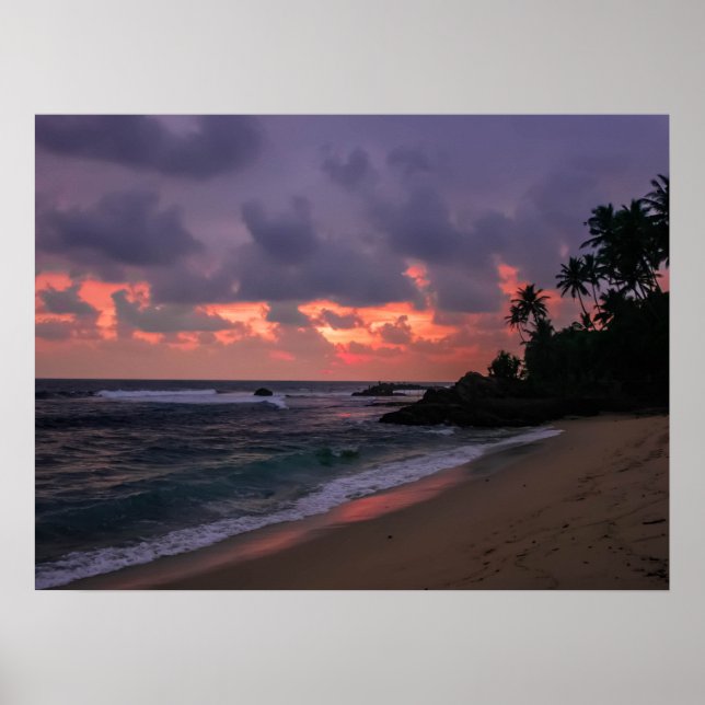Romantic Beach at Dusk Poster (Front)