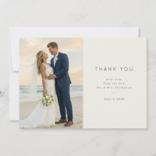 Romantic Beach Photo Collage Thank You Card