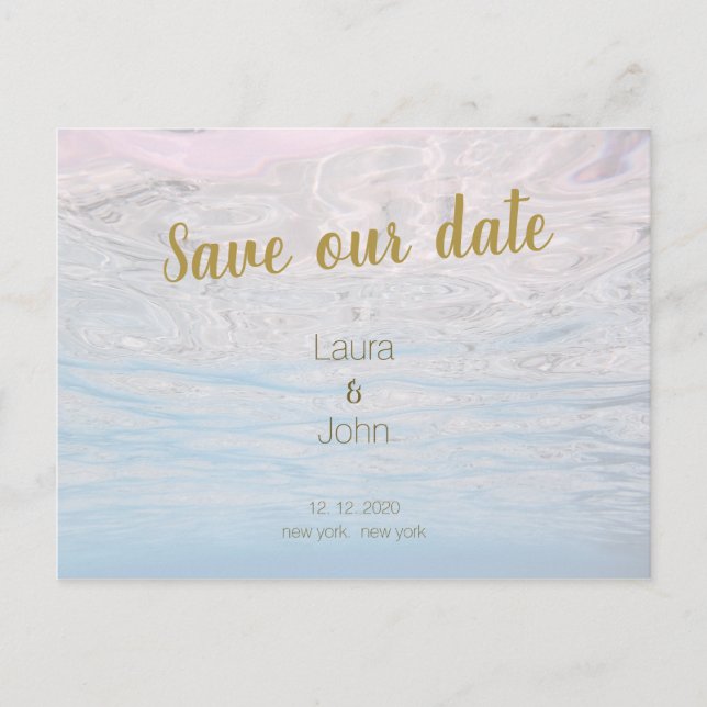 Romantic Beach Save The Date Wedding Invitation Postcard (Front)