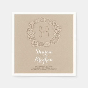 Romantic Beach Treasures Sand Wedding Paper Napkin