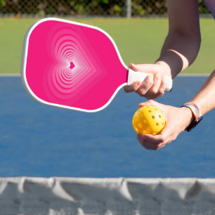 Romantic Beating Heart Love Pink Pickleball Paddle