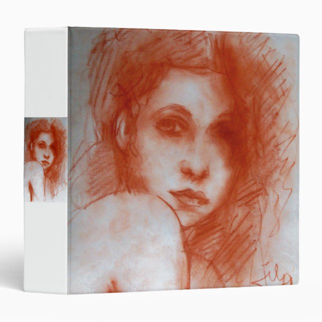 ROMANTIC BEAUTY / Woman Portrait in Sepia Brown Binder (Front/Spine)