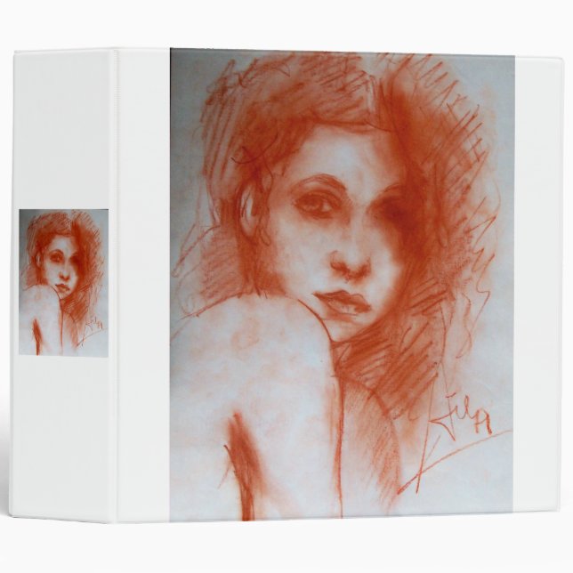 ROMANTIC BEAUTY / Woman Portrait in Sepia Brown Binder (Front/Spine)