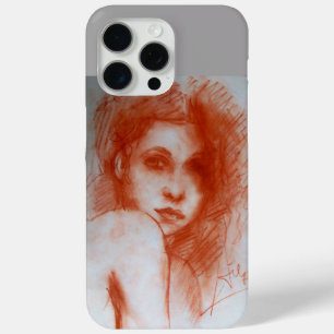ROMANTIC BEAUTY / Woman Portrait in Sepia Brown iPhone 15 Pro Max Case