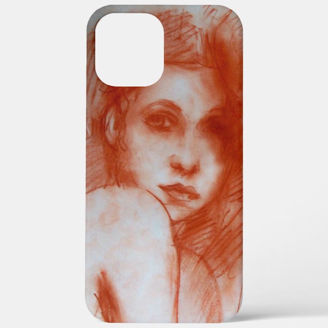ROMANTIC BEAUTY / Woman Portrait in Sepia Brown Case-Mate iPhone Case (Back)