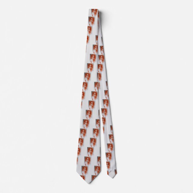 ROMANTIC BEAUTY / Woman Portrait in Sepia Brown Tie (Front)