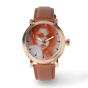 ROMANTIC BEAUTY / Woman Portrait in Sepia Brown Watch
