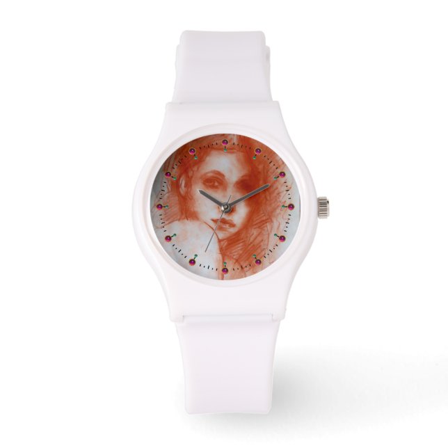 ROMANTIC BEAUTY / Woman Portrait in Sepia Brown Watch (Front)