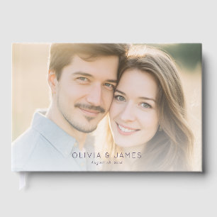 Romantic Beige Contemporary Photo Guest Book