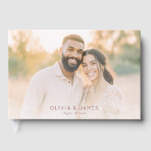 Romantic Beige Contemporary Photo Guest Book