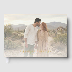 Romantic Beige Desert Photo Guest Book