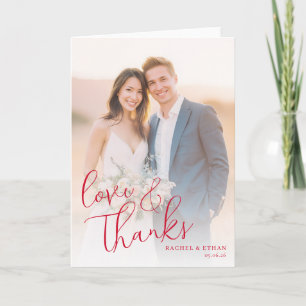 Romantic Beige Elegant Photo Thank You Card