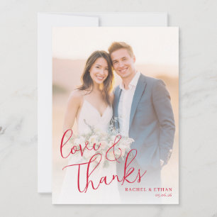 Romantic Beige Elegant Photo Thank You Card