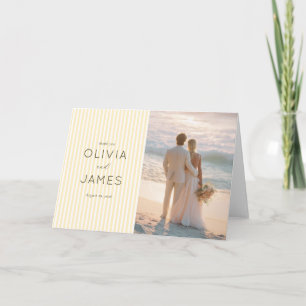 Romantic Beige Elegante Photo Thank You Card