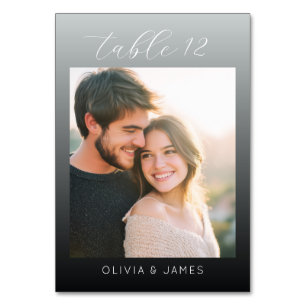 Romantic Beige Intimate Photo Table Number