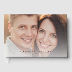 Romantic Beige Modern Photo Guest Book