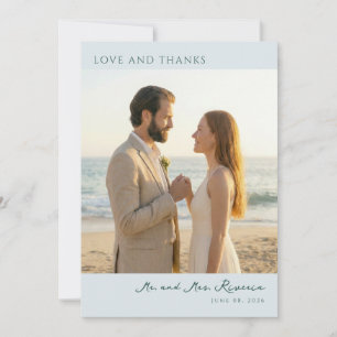 Romantic Beige Naturalistic Photo Thank You Card
