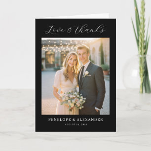 Romantic Beige Photo Thank You Card