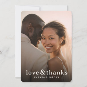 Romantic Beige Photo Thank You Card