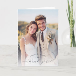 Romantic Beige Photo Thank You Card