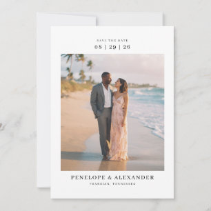 Romantic Beige Tropical Photo Save The Date