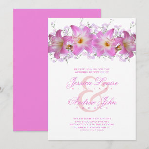 Romantic Belladonna Lilies Wedding Reception Invitation