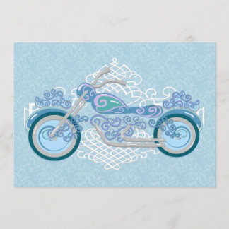 Romantic Biker Motorcycle Wedding Invitation