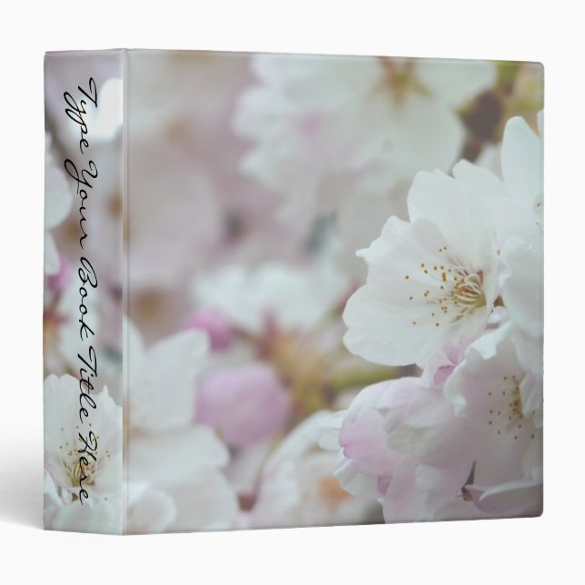 Romantic Binder White Blossoms Book Binder Wedding (Front/Spine)