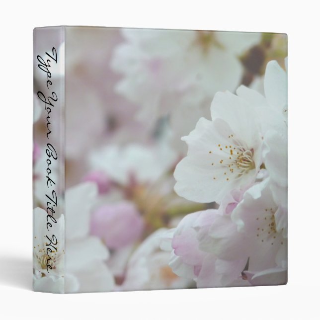 Romantic Binder White Blossoms Book Binder Wedding (Front/Spine)