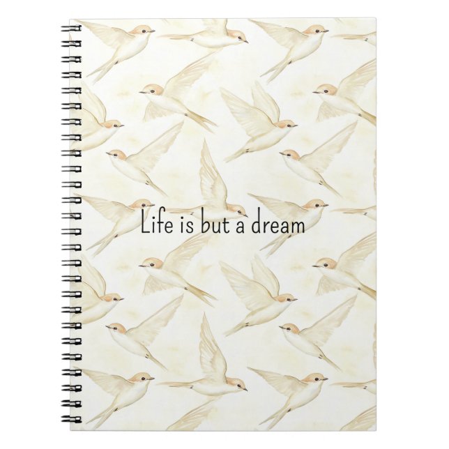 Romantic Birds life is but a dream  Notebook (Front)