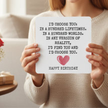Romantic Birthday Card for Wife – I’d Choose You 