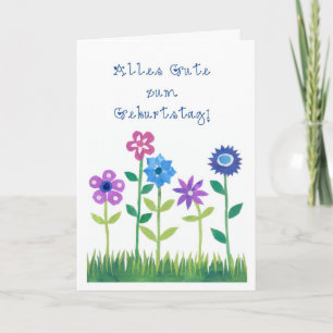 Romantic Birthday Card with German Greeting