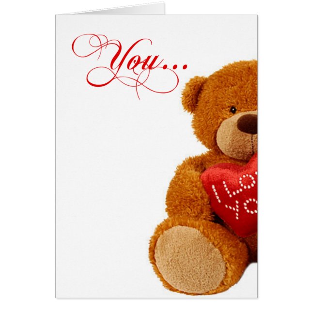 Romantic Birthday Teddy Bear - You Complete Me (Front)