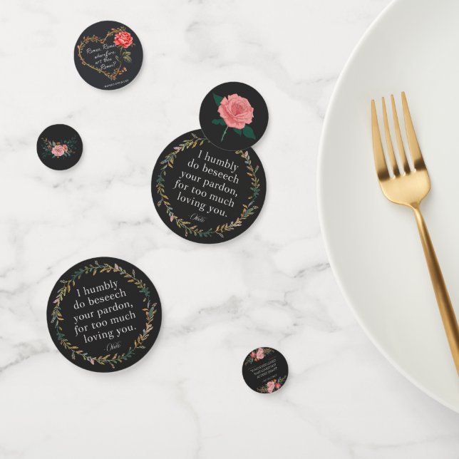 Romantic Black and Pink Romeo and Juliet Confetti (Group)