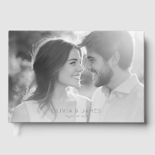 Romantic Black and White Photo Guest Book
