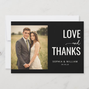 Romantic Black and White Photo Thank You Card