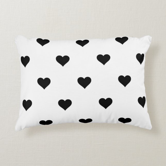 Romantic Black and White Pillow for Couples (Front)