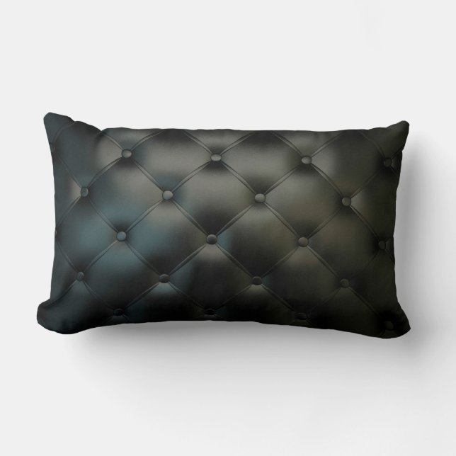 Romantic Black Beautiful Leather Lumbar Pillow (Front)